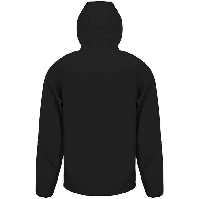 Black - Back - Result Genuine Recycled Mens Hooded 3 Layer Printable Soft Shell Jacket