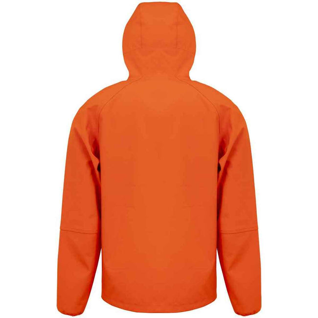 Orange-Navy - Back - Result Genuine Recycled Mens Hooded 3 Layer Printable Soft Shell Jacket
