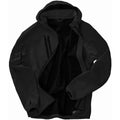 Black - Side - Result Genuine Recycled Mens Hooded 3 Layer Printable Soft Shell Jacket