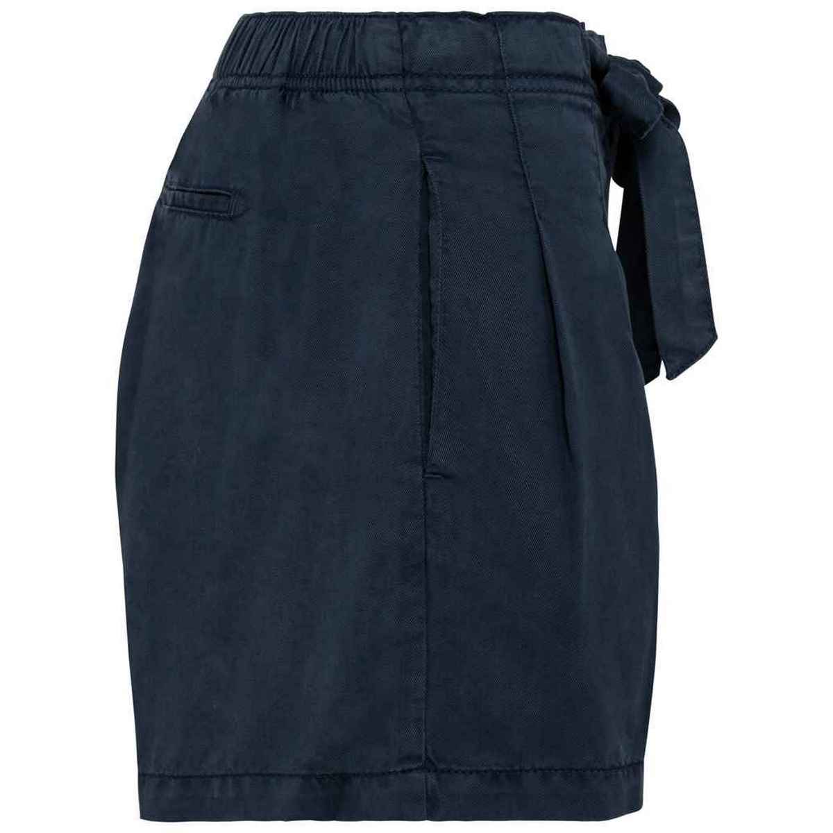 Washed Navy - Side - Spasso Womens-Ladies Tencel Shorts