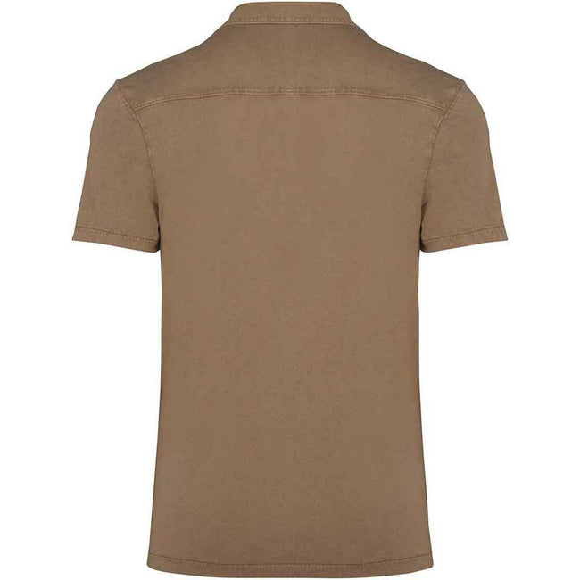 Washed Cream Coffee - Back - Spasso Mens Jersey Short-Sleeved Shirt