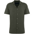 Washed Organic Khaki - Front - Spasso Mens Jersey Short-Sleeved Shirt