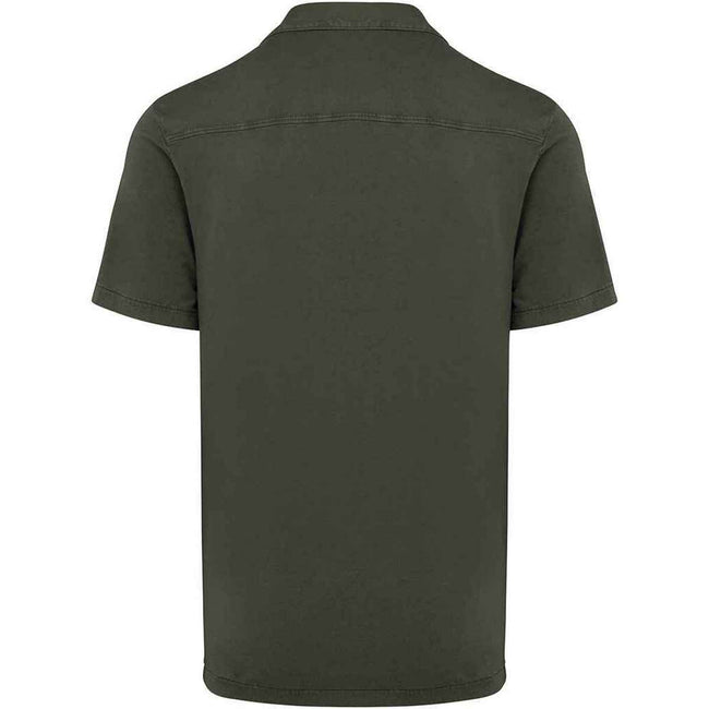 Washed Organic Khaki - Back - Spasso Mens Jersey Short-Sleeved Shirt