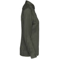 Organic Khaki - Side - Spasso Womens-Ladies Linen Long-Sleeved Shirt