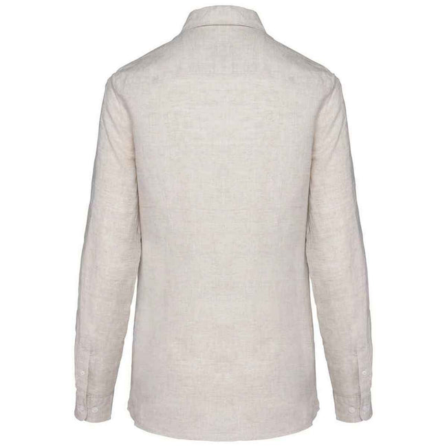 Linen - Back - Spasso Womens-Ladies Linen Long-Sleeved Shirt