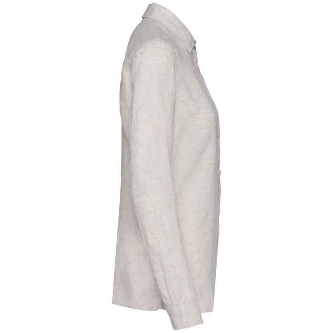 Linen - Side - Spasso Womens-Ladies Linen Long-Sleeved Shirt