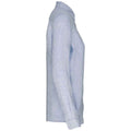Linen Blue - Side - Spasso Womens-Ladies Linen Long-Sleeved Shirt