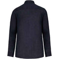 Navy - Back - Spasso Mens Linen Long-Sleeved Shirt
