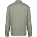 Almond Green - Back - Spasso Mens Linen Long-Sleeved Shirt