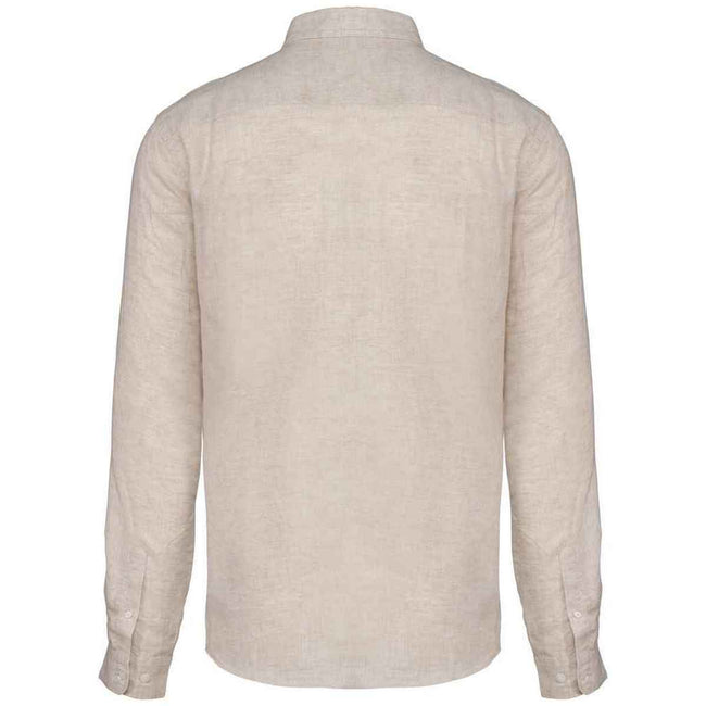 Linen - Back - Spasso Mens Linen Long-Sleeved Shirt