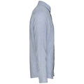 Linen Blue - Side - Spasso Mens Linen Long-Sleeved Shirt