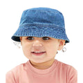 Denim Blue - Back - Babybugz Plain Organic Cotton Bucket Hat
