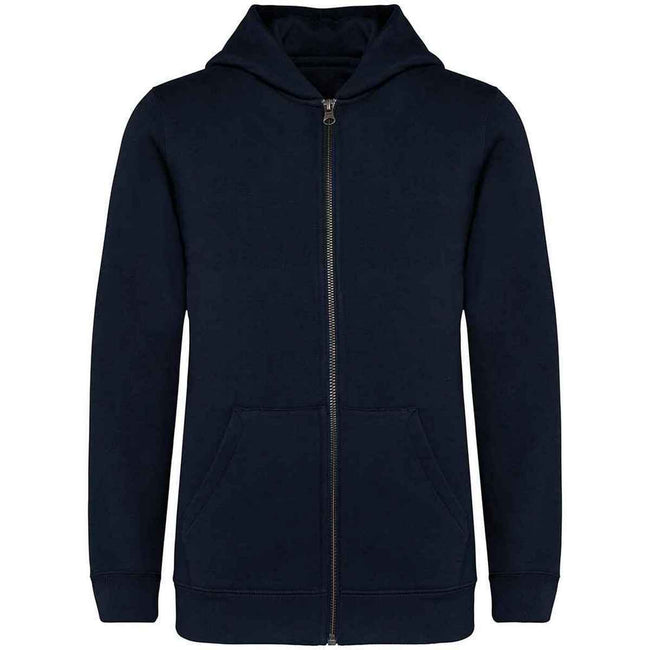 Navy - Front - Native Spirit Childrens-Kids Full Zip Hoodie