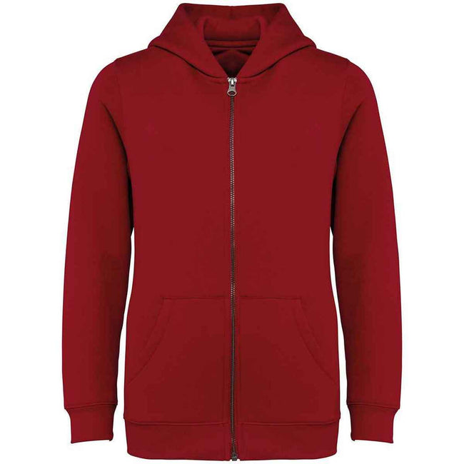 Hibiscus Red - Front - Native Spirit Childrens-Kids Full Zip Hoodie