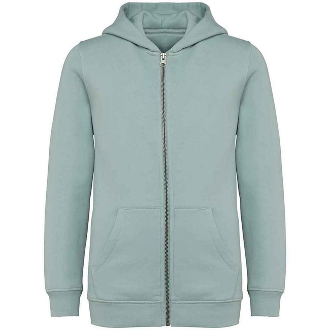 Jade Green - Front - Native Spirit Childrens-Kids Full Zip Hoodie