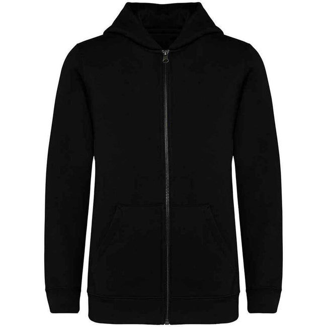 Black - Front - Native Spirit Childrens-Kids Full Zip Hoodie