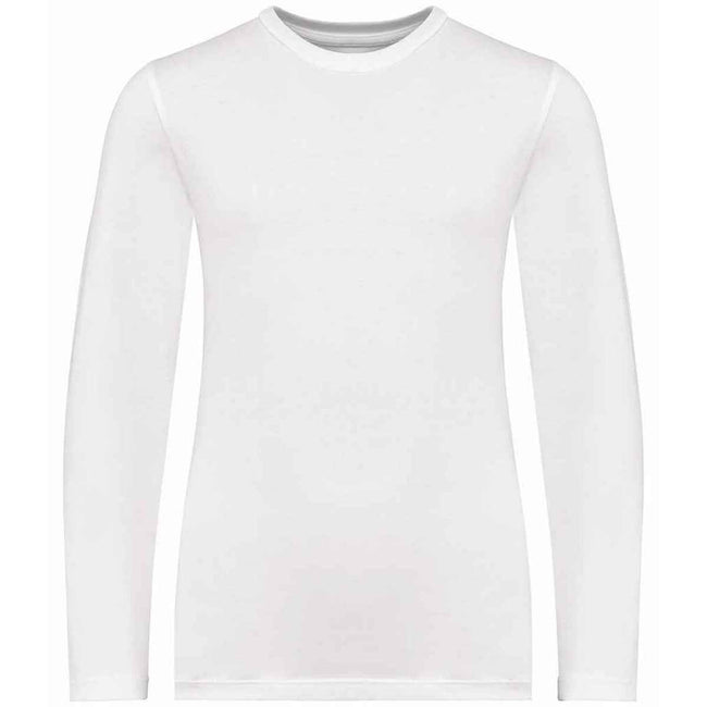 White - Front - Native Spirit Childrens-Kids Organic Cotton Long-Sleeved T-Shirt
