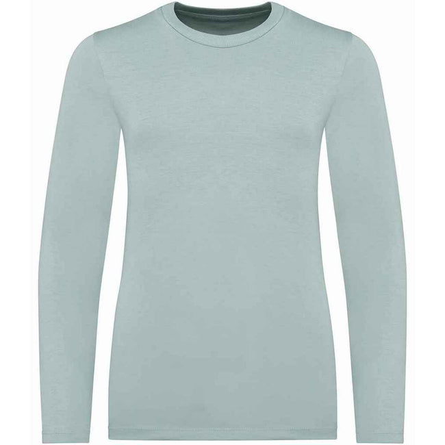 Jade Green - Front - Native Spirit Childrens-Kids Organic Cotton Long-Sleeved T-Shirt