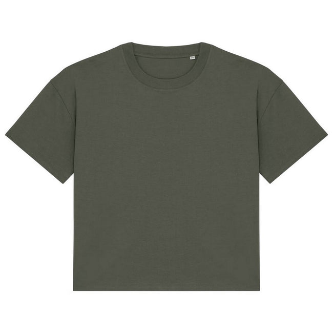 Organic Khaki - Front - Native Spirit Womens-Ladies Oversized T-Shirt