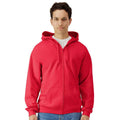 Red - Side - Gildan Unisex Adult Softstyle Midweight Full Zip Hoodie
