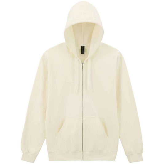 Off White - Front - Gildan Unisex Adult Softstyle Midweight Full Zip Hoodie