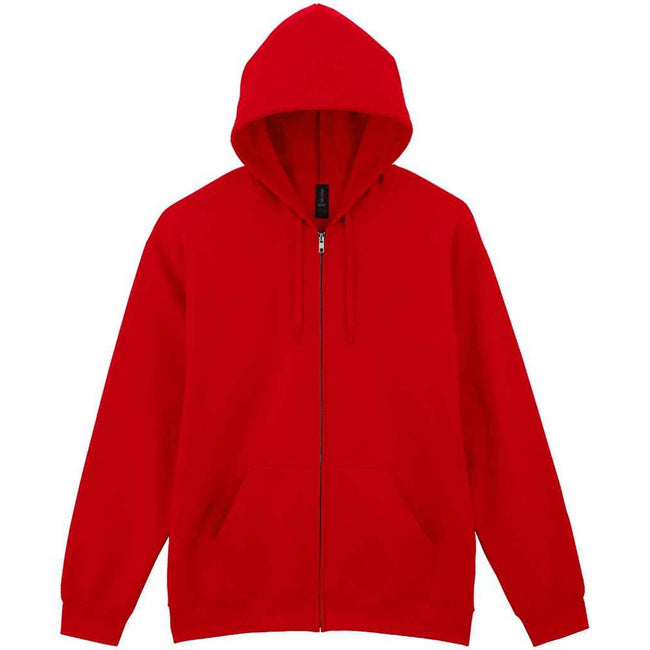Red - Front - Gildan Unisex Adult Softstyle Midweight Full Zip Hoodie