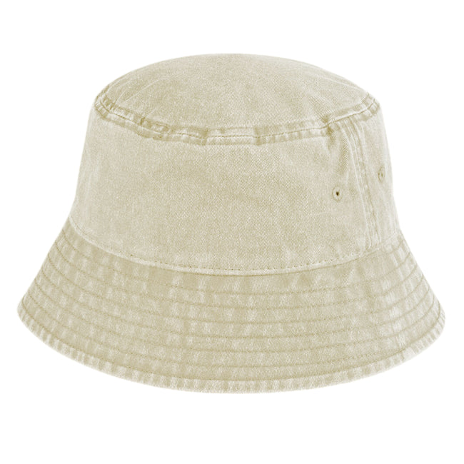 Vintage Sand - Back - Beechfield Childrens-Kids Vintage Bucket Hat