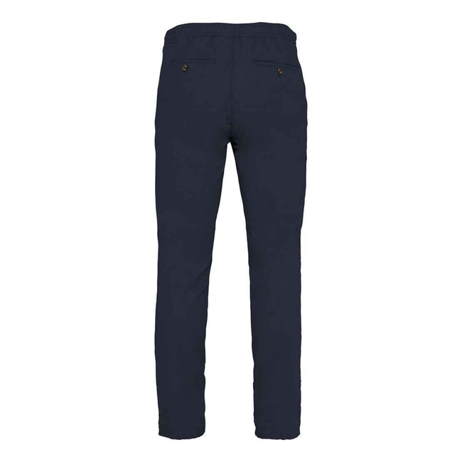 Navy - Back - Spasso Mens Relaxed Fit Chinos