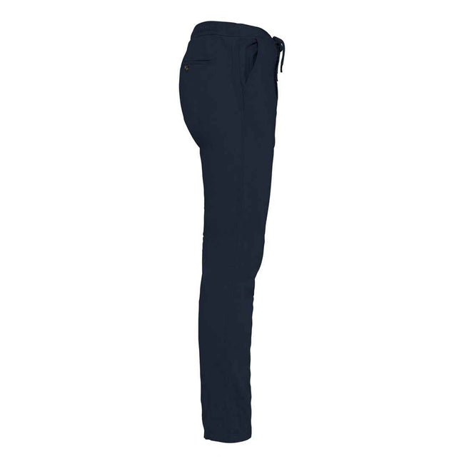 Navy - Side - Spasso Mens Relaxed Fit Chinos
