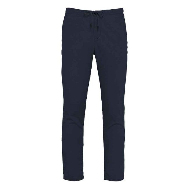Navy - Front - Spasso Mens Relaxed Fit Chinos