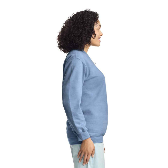 Stone Blue - Side - Gildan Unisex Adult Midweight Quarter Zip Sweatshirt