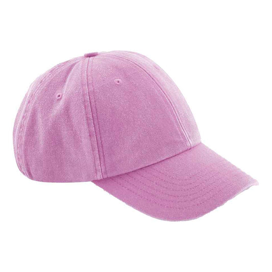 Vintage Pink - Front - Beechfield Unisex Adult Vintage Baseball Cap