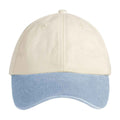 Vintage Light Blue-Natural - Side - Beechfield Unisex Adult Contrast Low Profile Baseball Cap