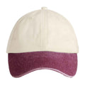 Vintage Red-Natural - Side - Beechfield Unisex Adult Contrast Low Profile Baseball Cap