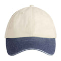 Vintage Denim-Natural - Side - Beechfield Unisex Adult Contrast Low Profile Baseball Cap