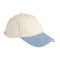Vintage Light Blue-Natural - Front - Beechfield Unisex Adult Contrast Low Profile Baseball Cap