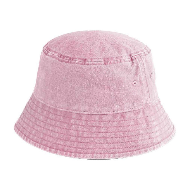 Vintage Dusky Pink - Back - Beechfield Childrens-Kids Vintage Bucket Hat
