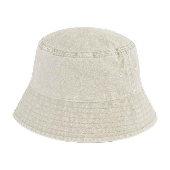 Vintage Sand - Back - Beechfield Childrens-Kids Vintage Bucket Hat