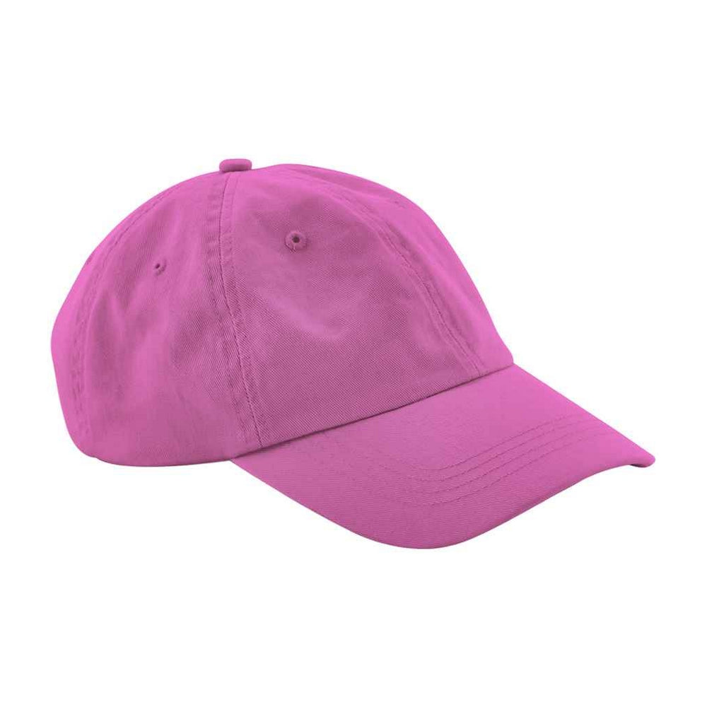 True Pink - Side - Beechfield Childrens-Kids 6 Panel Low Profile Baseball Cap