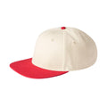 Natural-Red - Back - Beechfield Contrast Flat Peak Baseball Cap