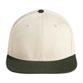Natural-Dark Olive - Front - Beechfield Contrast Flat Peak Baseball Cap