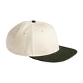 Natural-Dark Olive - Side - Beechfield Contrast Flat Peak Baseball Cap