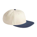 Natural-Navy - Side - Beechfield Contrast Flat Peak Baseball Cap