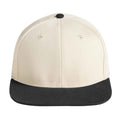 Natural-Black - Front - Beechfield Contrast Flat Peak Baseball Cap
