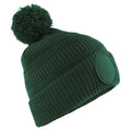 Bottle Green - Front - Beechfield Mens Patch Beanie