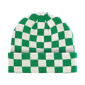 Kelly Green-Off White - Front - Beechfield Unisex Adult Checkerboard Beanie
