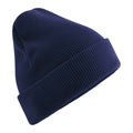 Oxford Navy - Front - Beechfield Unisex Adult Cuffed Organic Cotton Heavyweight Beanie
