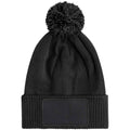 Black-Graphite Grey - Back - Beechfield Childrens-Kids Snowstar Patch Beanie