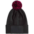 Black-Classic Red - Back - Beechfield Childrens-Kids Snowstar Patch Beanie
