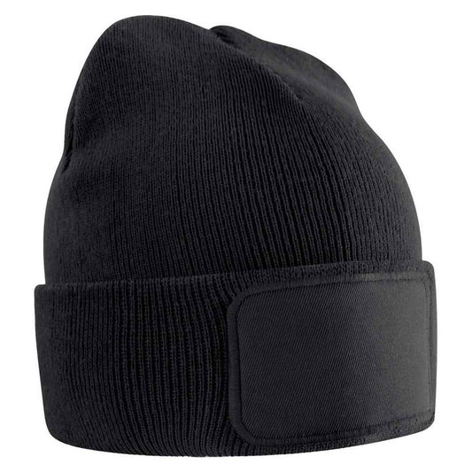Black - Front - Beechfield Childrens-Kids Original Patch Beanie